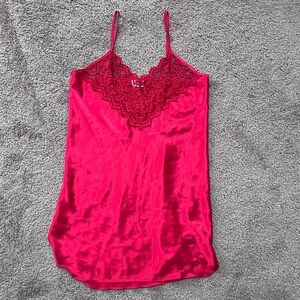 Romantic Moods Red Floral Lace Lingerie Slip Dress